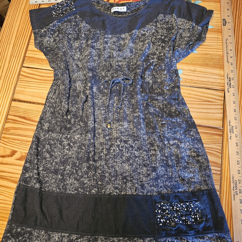 Comfortable And Versiti Stone Washed Black Dress W/ Pockets Sz XL